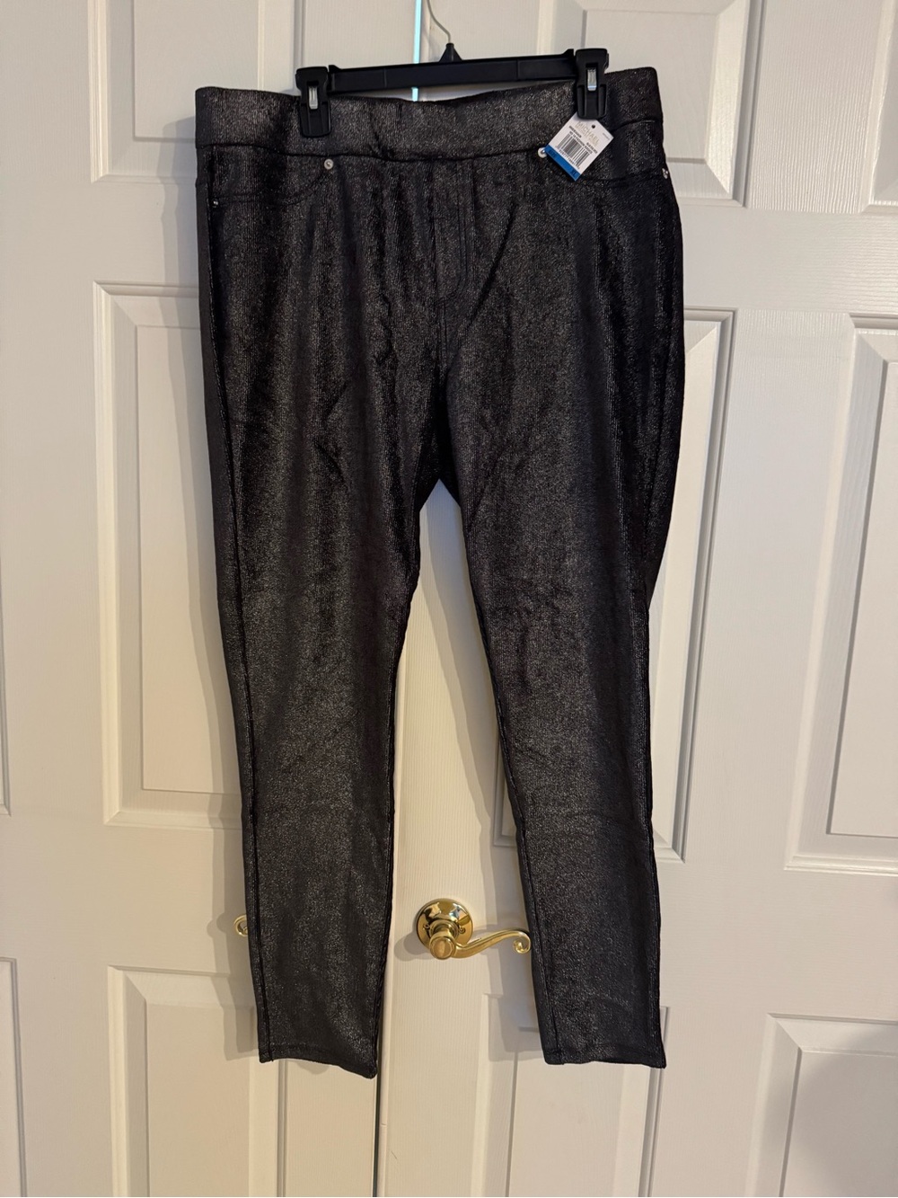 MICHAEL Michael Kors Black with Silver Shimmer Ponte Leggings